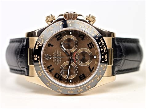 gold rolex leather strap